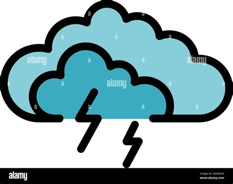 Storm Cloud Icon Outline Storm Cloud Vector Icon Color Flat Isolated