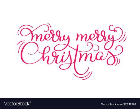 Red Merry Christmas Vintage Calligraphy Royalty Free Vector