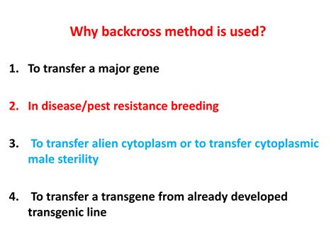 Backcross Breeding Method Ppt