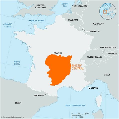 Massif Central France Map Geography And Facts Britannica