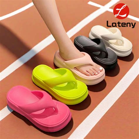 Jual Lateny EVA Sandal Jepit Platform Wanita Import Bangkok Bahan Spons