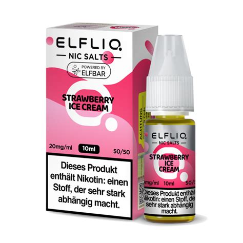 Elfliq By Elfbar Strawberry Ice Cream Nikotinsalz Liquid Ml