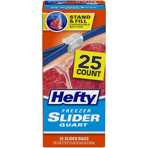 Hefty® Quart Freezer Slider Bags 25 Ct Box