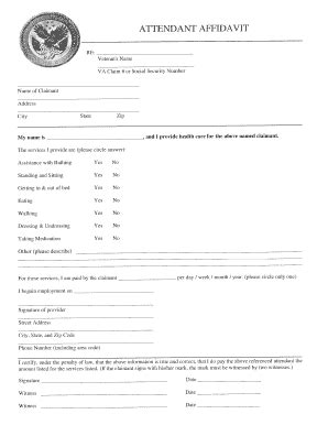 Va Attendant Affidavit Form 2020 2022 Fill And Sign Printable Images