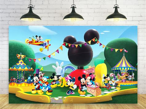 Disney Mickey Mouse Clubhouse Printable Backdrop Banner Birthday Bac