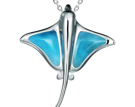 Stingray Necklace Sterling Silver Stingray Charm Necklace - Etsy