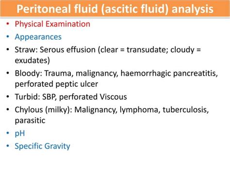 Ascitic Fluid Examination PPT