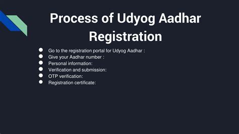 PPT Udyog Aadhar Registration Online Process PowerPoint Presentation