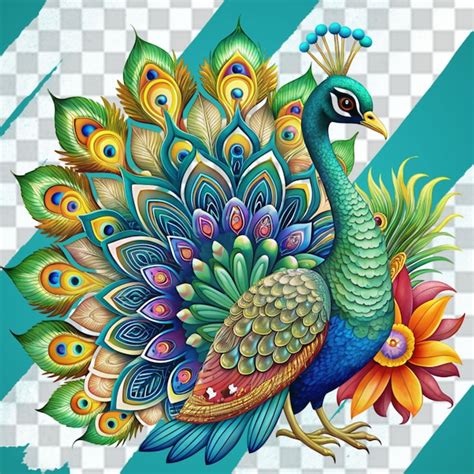 Premium Psd Exquisite Peacock With Feather