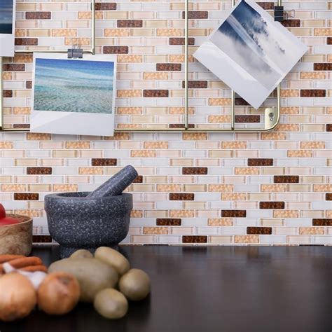 Cinnamon Brick Glossy Glass Mosaic Tile Backsplash Shower Kitchen