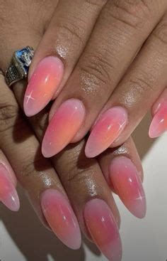 Summer Acrylic Nails Spring Nails Soft Nails Gel Nails Coral Ombre