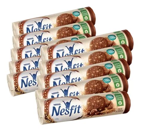 Kit 20 Biscoito Integral Nesfit 160g Cereais E Cacau Frete grátis