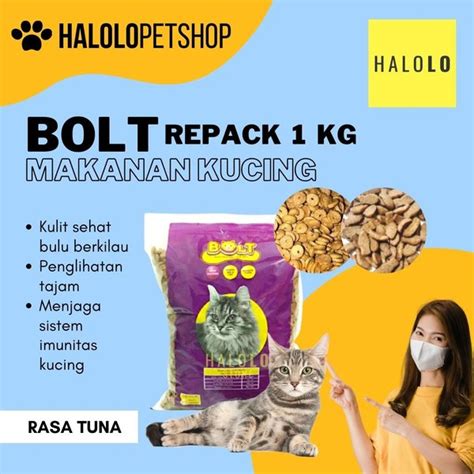 Jual Bolt Cat Food Makanan Kucing Tuna 1kg Kibble Donut Atau Fish Di