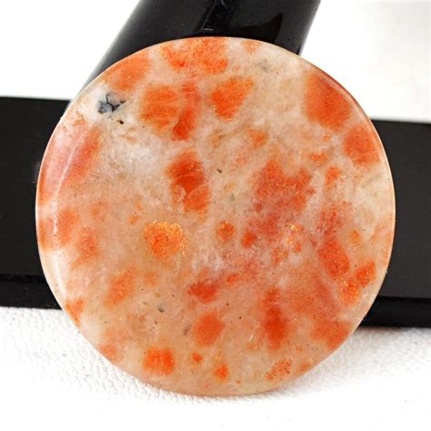 Genuine 55 00 Cts Sunstone Round Shape Cab Sunstone Shapes Gem Rock