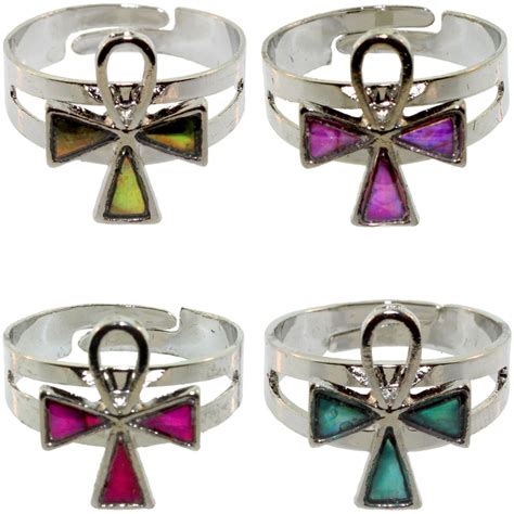 Zinc Alloy Silver Plated Ankh Rings Rings Igm