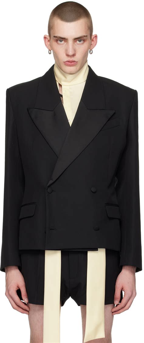 Black Double Breasted Blazer By Egonlab On Sale