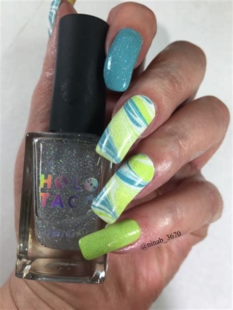 Holo Taco WaterMarble Nail Art By NinaB Nailpolis Museum Of Nail Art