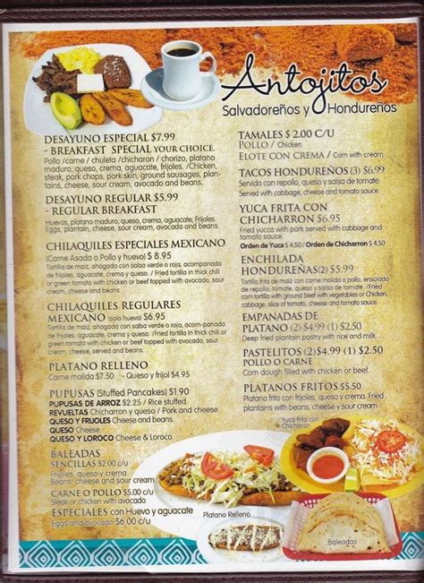 Delicias Restaurante Latino Menu In Charlotte North Carolina Usa