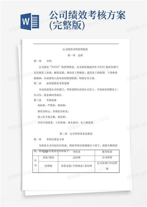 方便的公司绩效考核方案完整版word模板免费下载编号1y6alq2ew图精灵