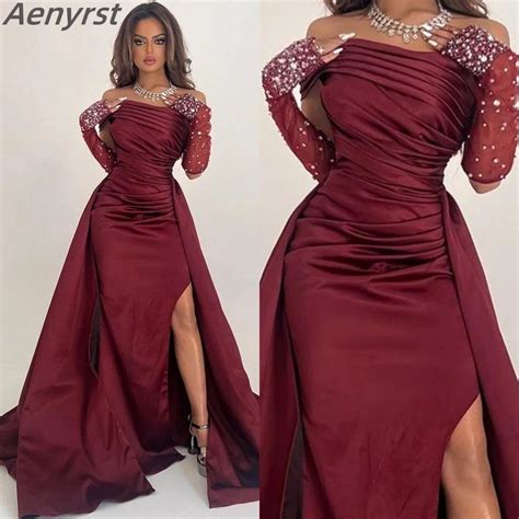 Aenyrst Robe De Bal Sans Bretelles L Gante Fente Haute Perles