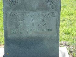 Henry Franklin Frank Raines M Morial Find A Grave