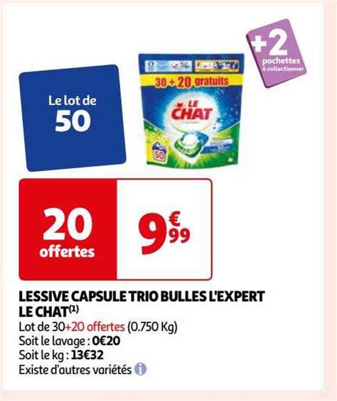 Promo Lessive Capsule Trio Bulles L Expert Le Chat Chez Auchan