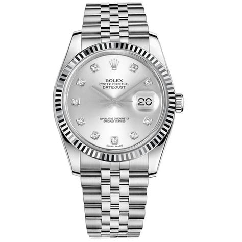 Rolex Datejust Silver Diamond Dial Watch Slvdfj