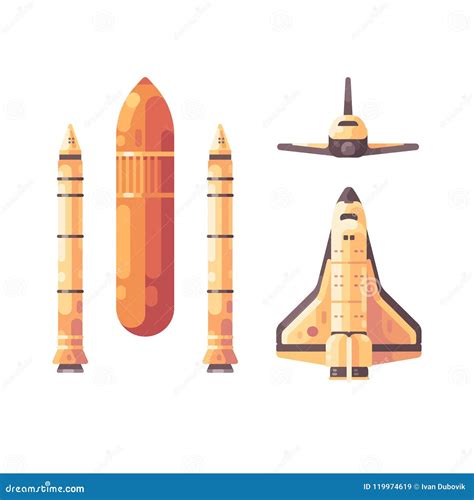 Ejemplo Plano De Los Elementos Del Transbordador Espacial Ilustración