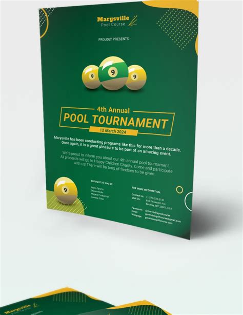 Pool Tournament Flyer Template In Illustrator Word Publisher