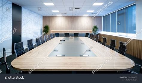 Large Modern Conference Room Stylish Wooden Stock Photo 2399780615 ...