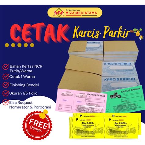 Jual Cetak Karcis Parkir Bahan Ncr Custom Murah Shopee Indonesia