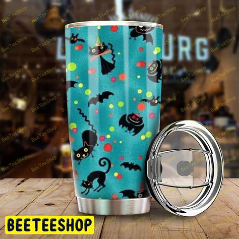 Bats Cats Halloween Pattern 322 Tumbler - Beeteeshop