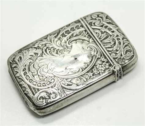 Antique C1900 Victorian Ornate Sterling Silver Large Match Safe Vesta