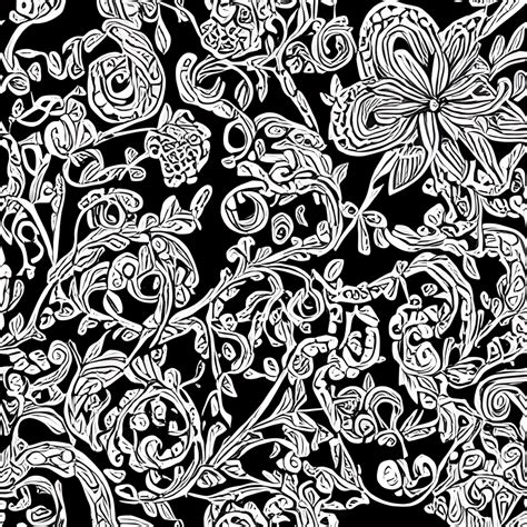 Black and White Floral Pattern · Creative Fabrica