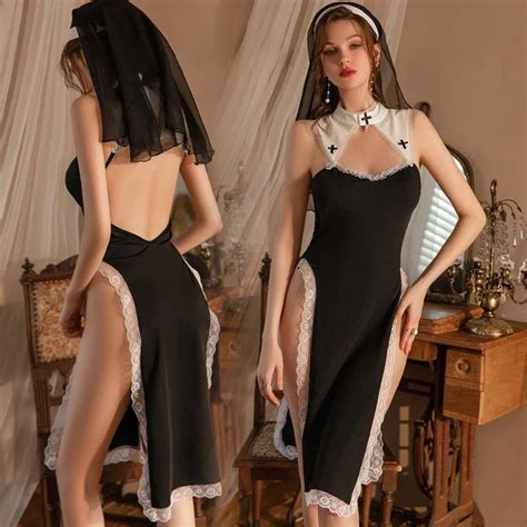 Anime Porno Sex Cosplay Lingerie Dress Halloween Nun Role Play Maid Roleplay Sexy Costumes Women