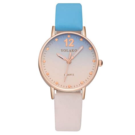 YOLAKO YK64 Women Quartz Watch Blue Beige