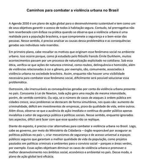 Redação Violencia No Brasil