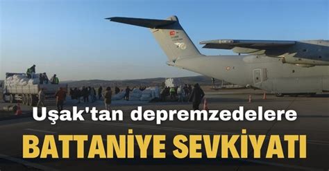 Uşaktan deprem bölgesine uçakla battaniye gönderildi