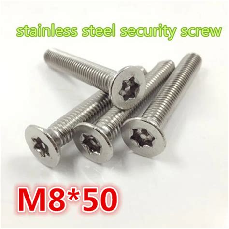 50pcs 304ss A2 70 M8 50 Stainless Steel Flat Countersunk Head Torx