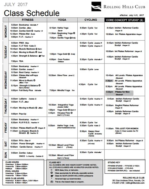 10 Free Course Schedule Templates In Ms Word And Ms Excel