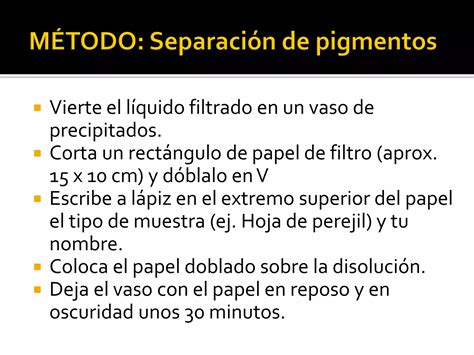 Extracción de pigmentos vegetales PPT