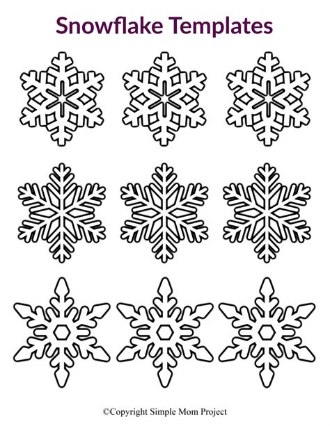 Free Printable Small Snowflake Templates Simple Mom Project