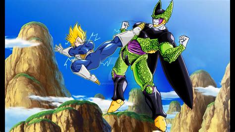 Vegeta Vs Cell Perfect Form Dbz Kakarot Youtube