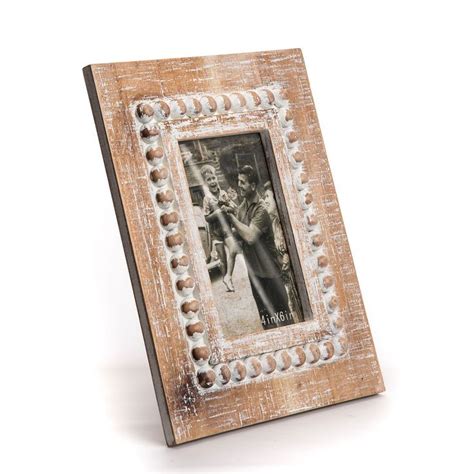 Natural Wood 4 X 6 Inch Whitewash Decorative Wood Picture Frame