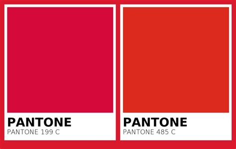 Color Pantone 199 C Vs Pantone 485 C Side By Side