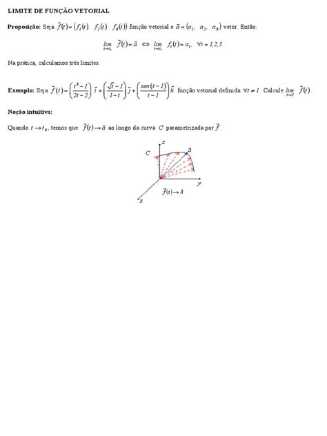 Aula 13 Limite Continuidade E Derivadas De Fuções Vetoriais Pdf Pdf