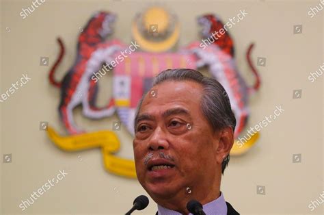 Malaysias New Prime Minister Muhyiddin Yassin Speaks Foto Editorial En