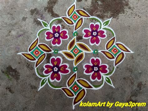 15 Dots For Contest Easy Floral Kolam Friends Kolams Of India