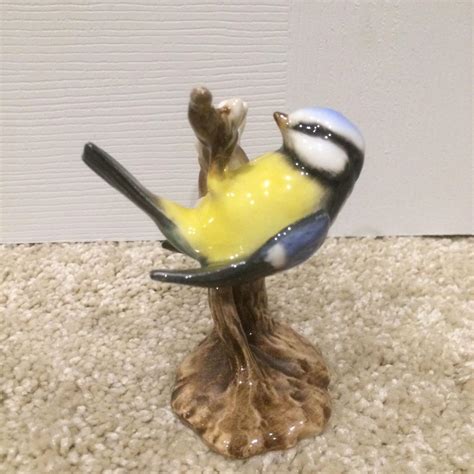 Goebel Blue Titmouse Bird Figurine Cv West Germany Hand Painted