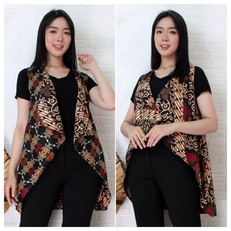 Jual Atasan Bolero Kimmi Rompi Bolak Balik Batik Wanita Shopee Indonesia